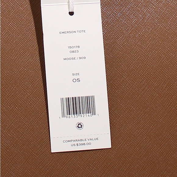 Tory Burch Large Leather Emerson Tote In Moose Brown - Picture 8 of 8